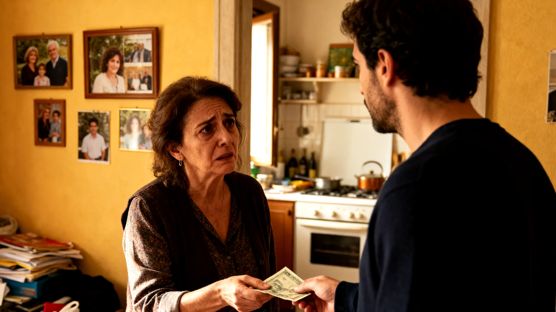 Una mamma che fatica a stabilire confini con il figlio giovane adulto, cedendo continuamente alle sue richieste economiche e pratiche per timore di deluderlo o perdere il suo affetto"