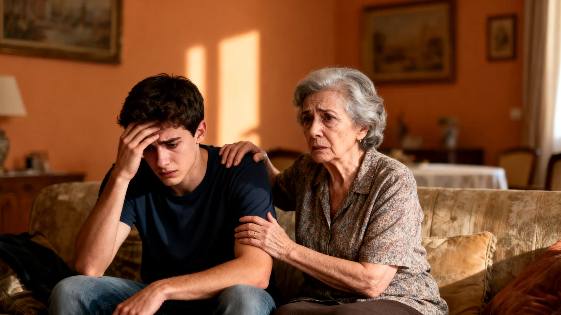 Nonna che fatica a gestire le crisi emotive e l'ansia di un nipote giovane adulto che si trova ad affrontare le pressioni della vita autonoma (lavoro, relazioni, scelte di vita), sentendosi impotente nel consolarlo e temendo di essere invadente o superata nei suoi metodi di supporto emotivo"